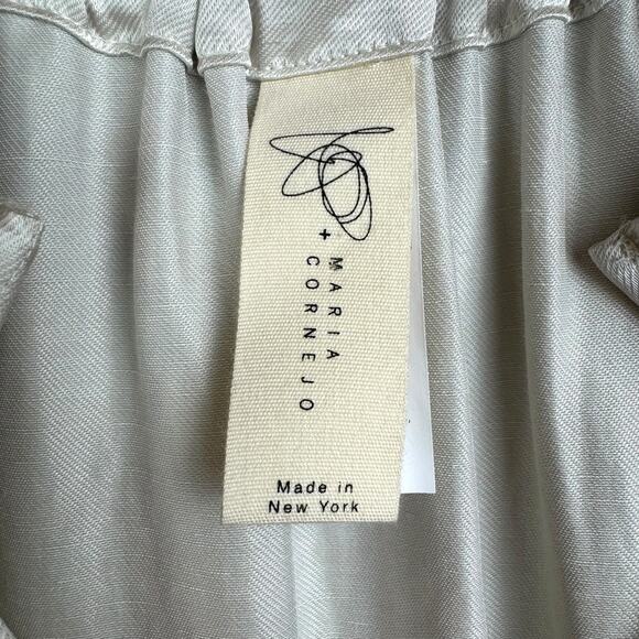 Zero + Maria Cornejo Stella Silver White Satin Ruched Gathered Cocktail Dress - Picture 14 of 16